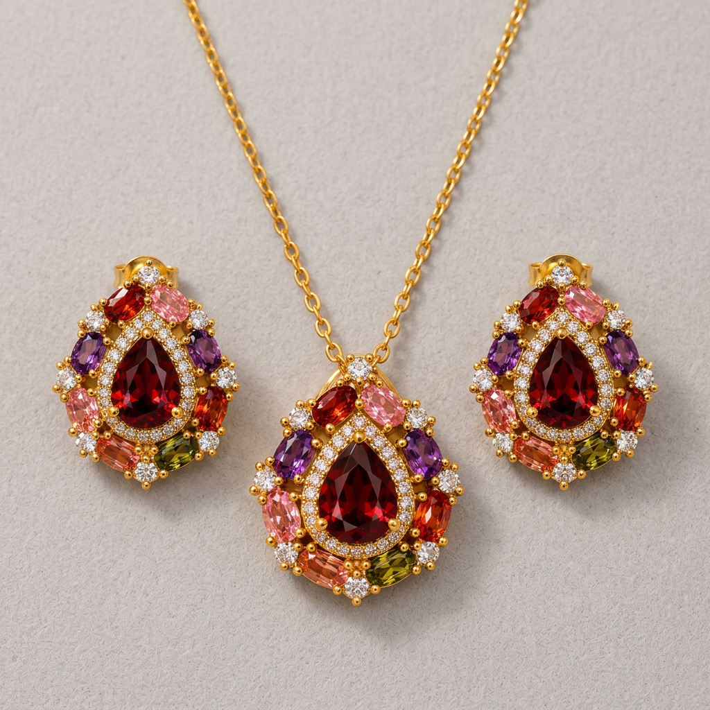 The "Josephine" Multi-Stone Necklace Set - Danielle Emon
