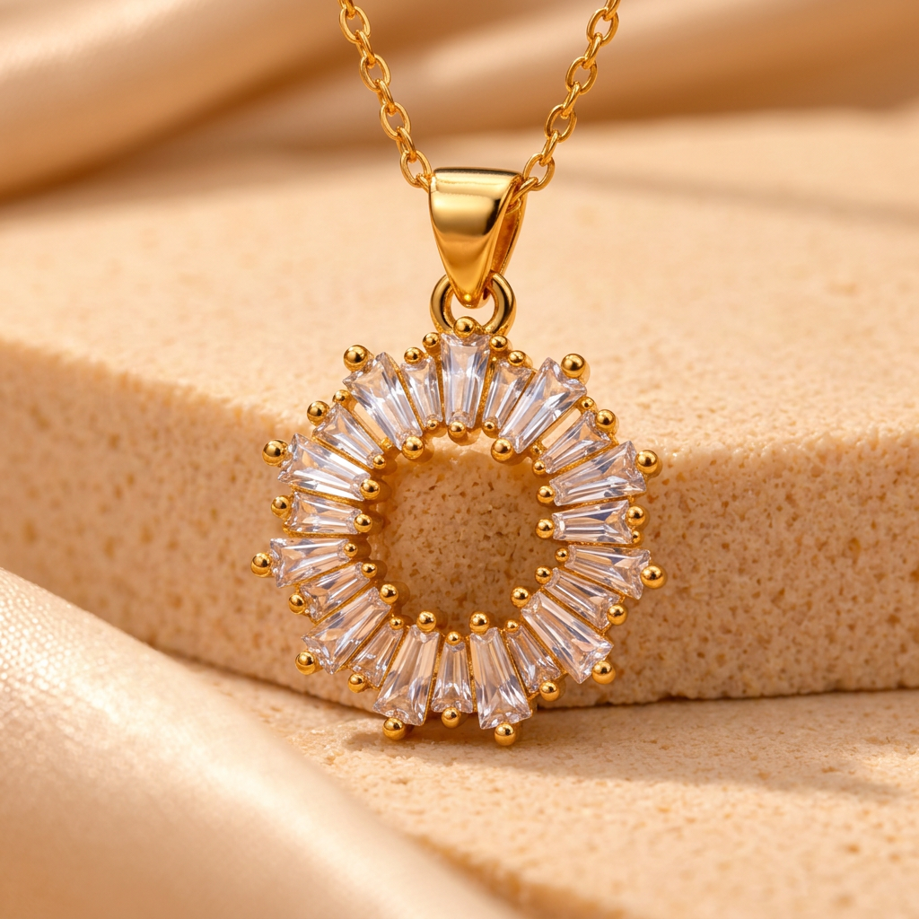 The "Bellamy"  Sunburst Stone Necklace Set - Danielle Emon