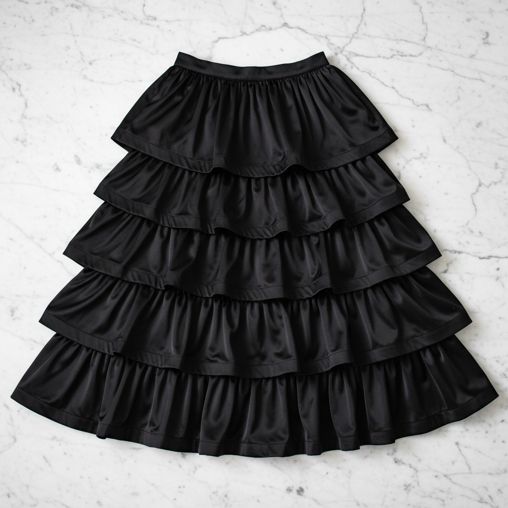 Camille Five Tier Skirt Dress - flat lay white marble