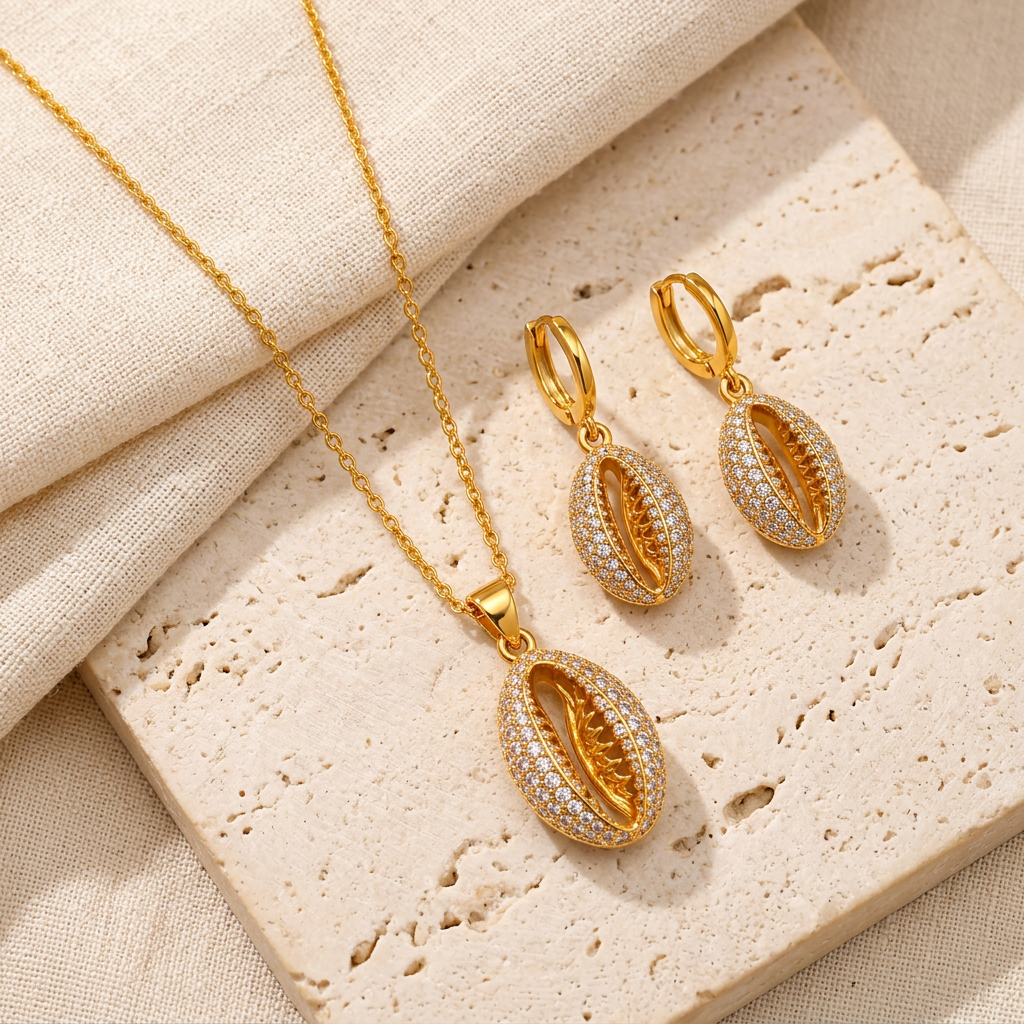 Cowrie Shell Necklace Set - Danielle Emon