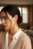Olivia pearl drop earrings styled with everyday chic outfit