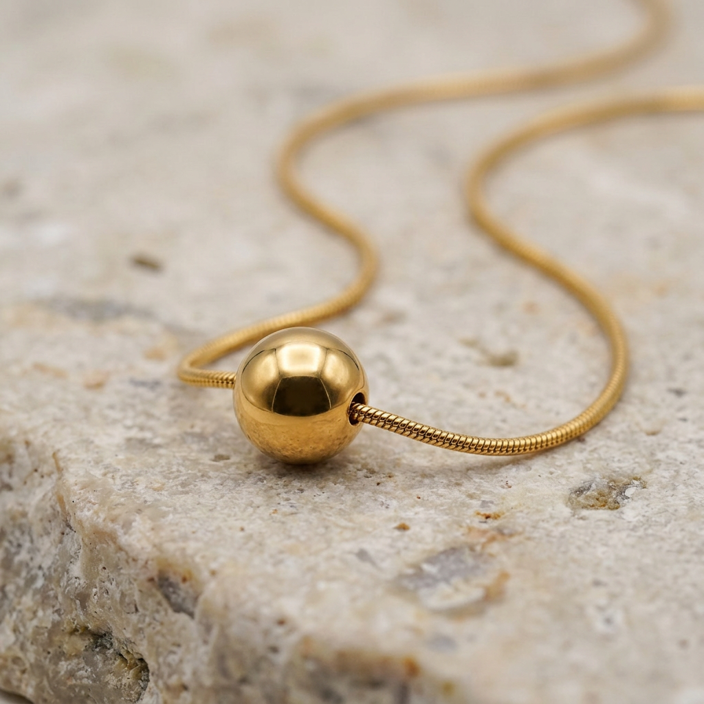 Stainless Steel Ball Pendant Necklace - Danielle Emon