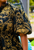 Gabrielle Dress - close-up baroque tapestry print puff sleeve detail