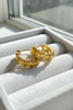 Kennedy yellow citrine stone huggie hoop earrings on white velvet tray