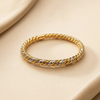 Capri two-tone twisted rope bangle bracelet close-up rope texture detail