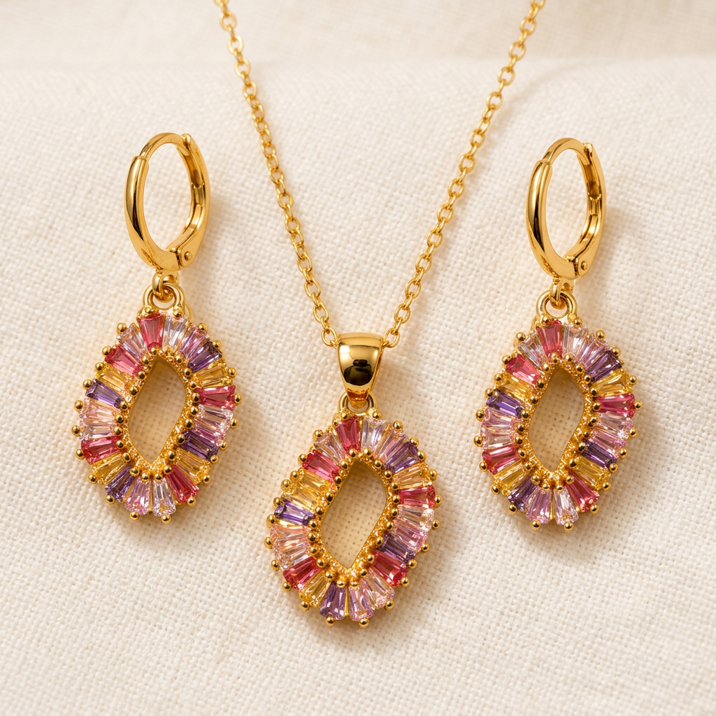 The "Roman" Mulit-Color Stone Necklace - Danielle Emon
