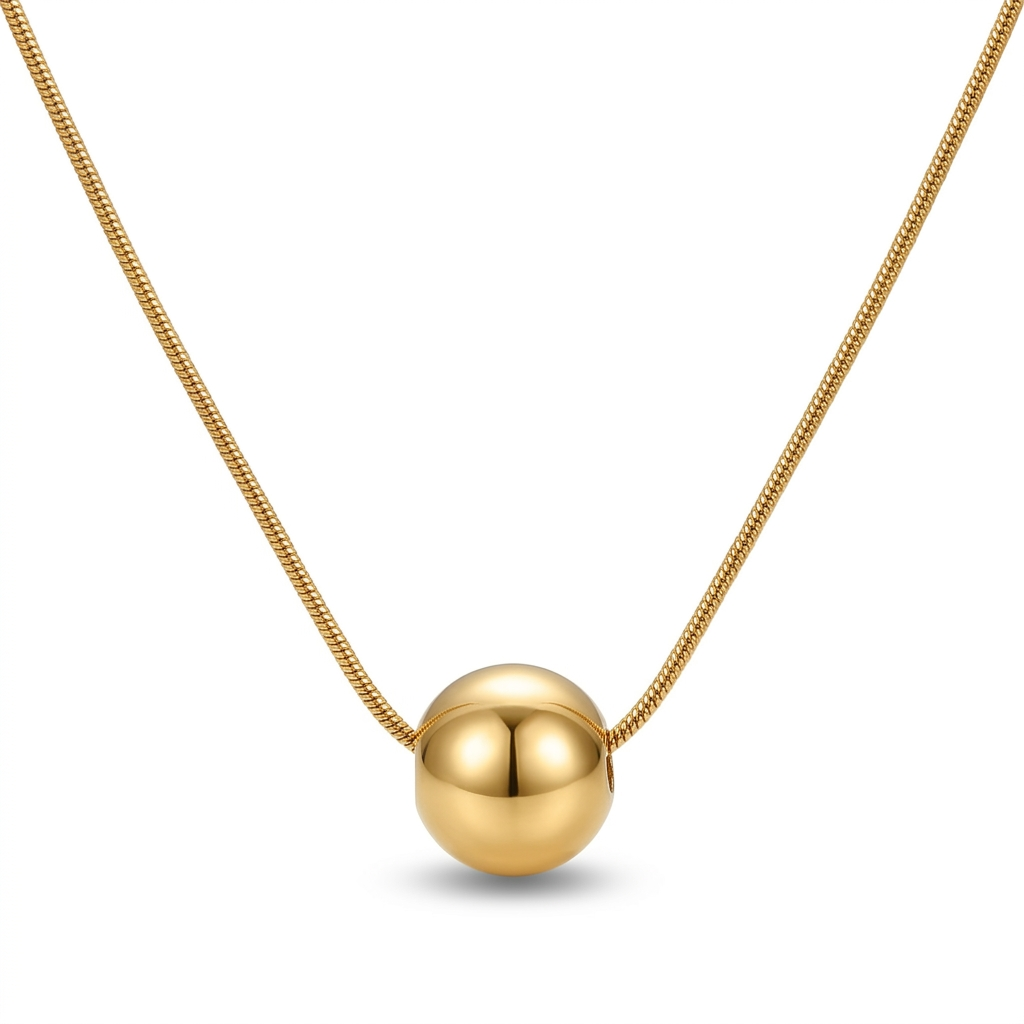 Stainless Steel Ball Pendant Necklace - Danielle Emon