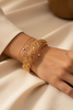Minnie gold filigree bangle stacked bracelet styling