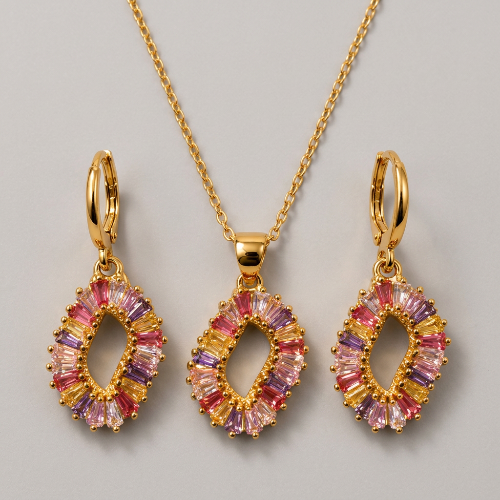 The "Roman" Mulit-Color Stone Necklace - Danielle Emon