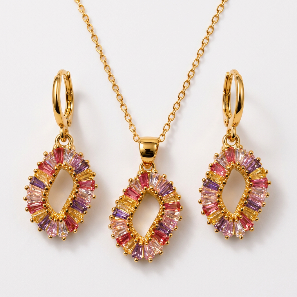 The "Roman" Mulit-Color Stone Necklace - Danielle Emon
