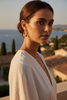 Cannes Sculptural Hoop Earrings - French Riviera Mediterranean resort golden hour