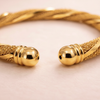 Worthington twisted gold mesh cuff bracelet close-up mesh and polished rope detail