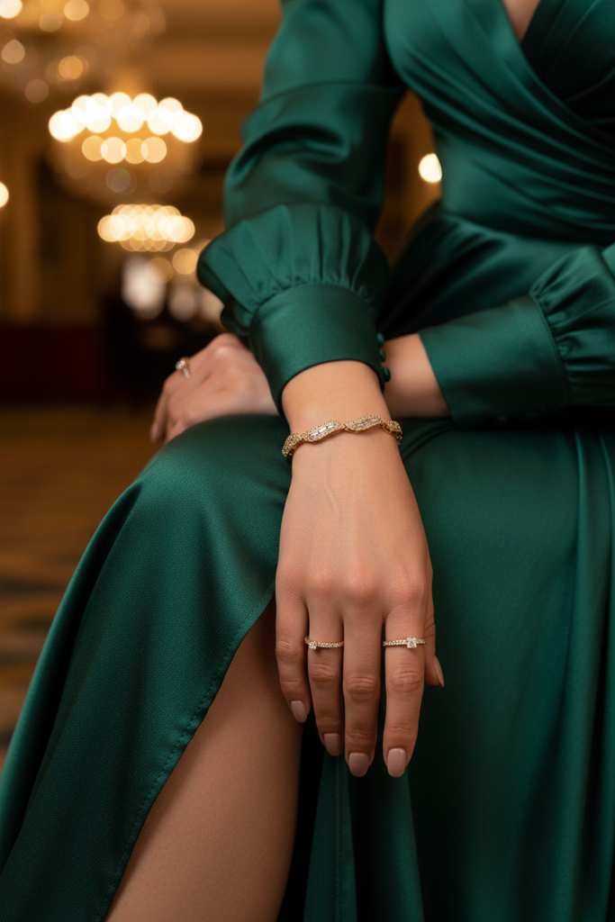 Milan diamond pavé gold link bracelet elegant evening styling