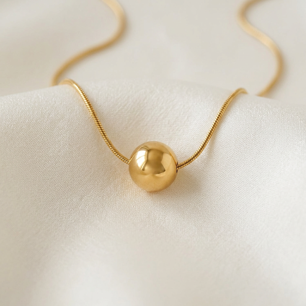 Stainless Steel Ball Pendant Necklace - Danielle Emon