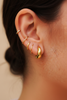 Alexa gold huggie hoop earrings stacked ear styling