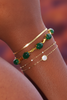 Halona cabochon emerald and gold bracelet stacked bracelet styling