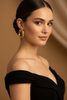 Cannes Sculptural Hoop Earrings - lifestyle black evening outfit