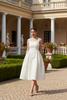 Ezra White Pleated Day Dress - European courtyard garden walking