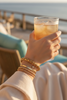 Riviera gold floral filigree bangle stacked bracelet styling
