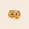London mini gold filigree hoop earrings close-up detail shot