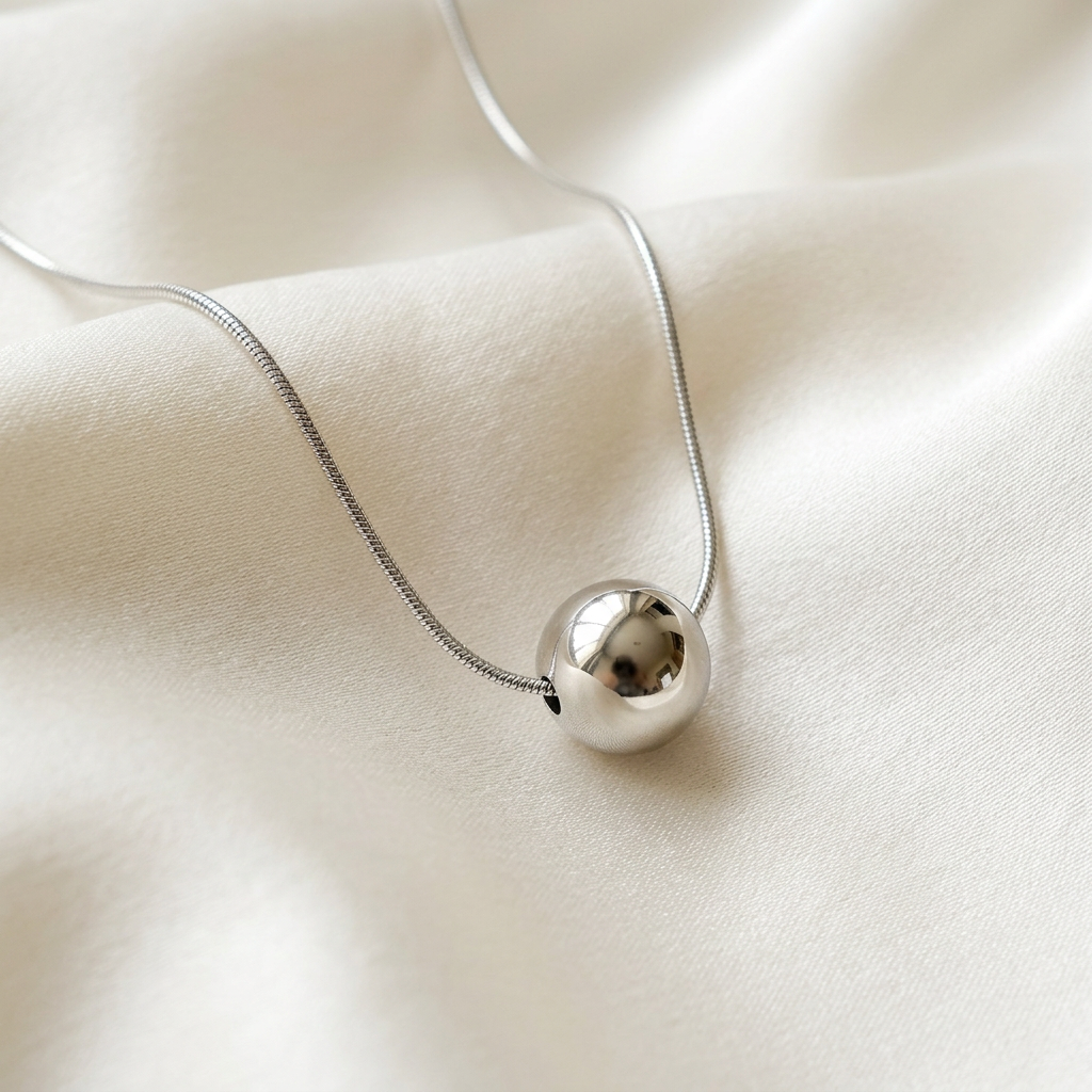 Stainless Steel Ball Pendant Necklace - Danielle Emon