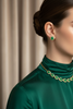 Belvedere Green Stud Earrings styled with elegant outfit