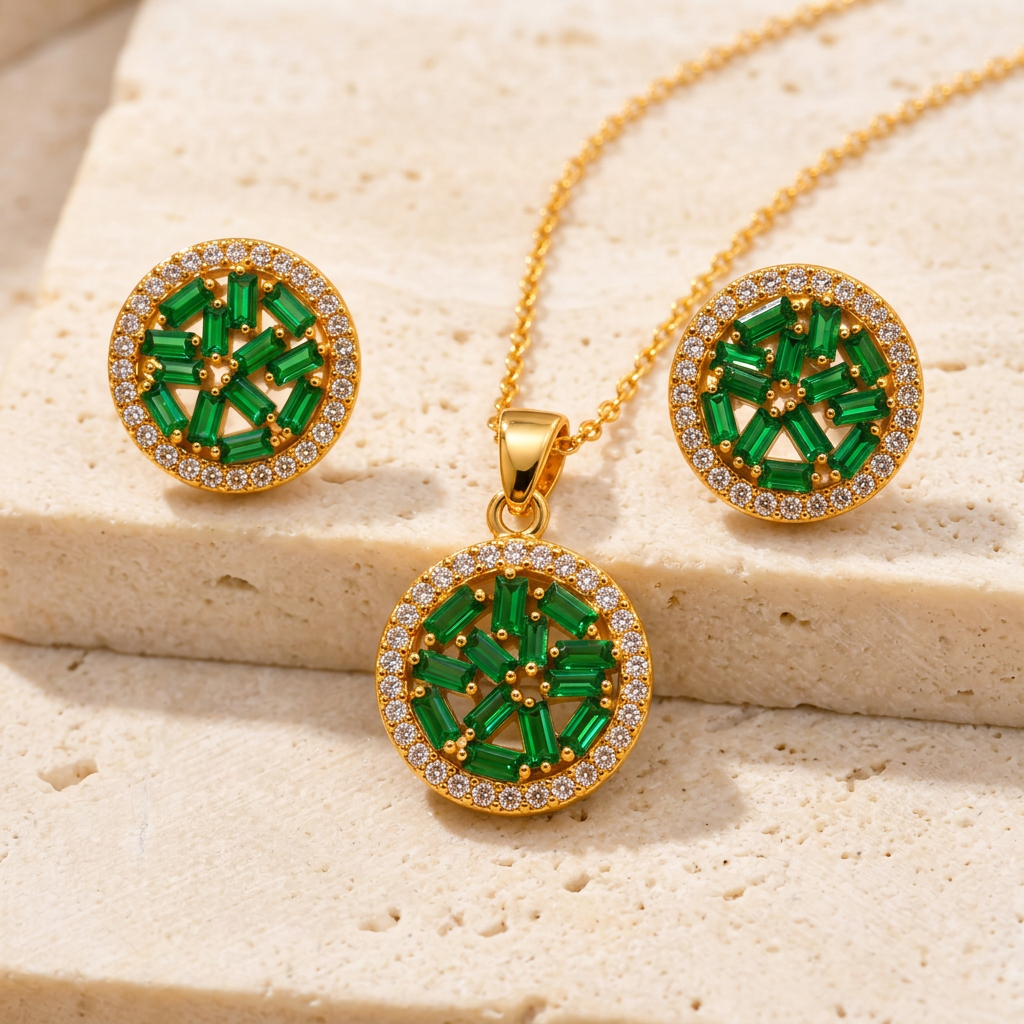 The "Beatrice" Stone Necklace Set - Danielle Emon