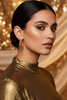 Twisted rope gold plated hoop earrings elegant evening styling