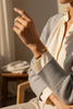 Liya textured beaded gold open cuff bracelet everyday outfit styling