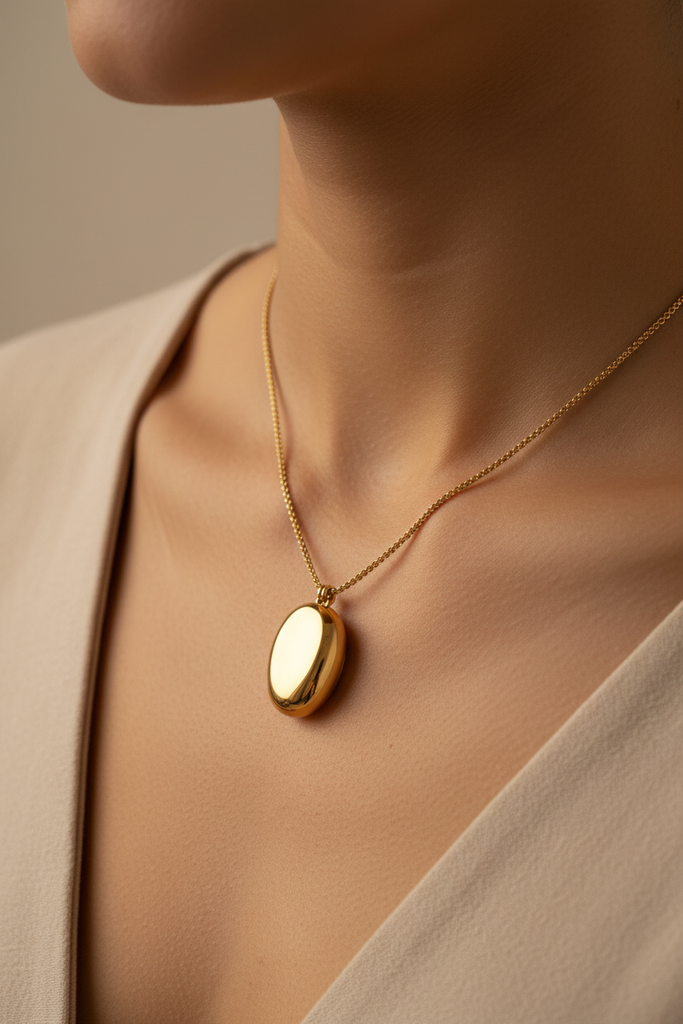 Njau Necklace - collarbone close-up worn on skin