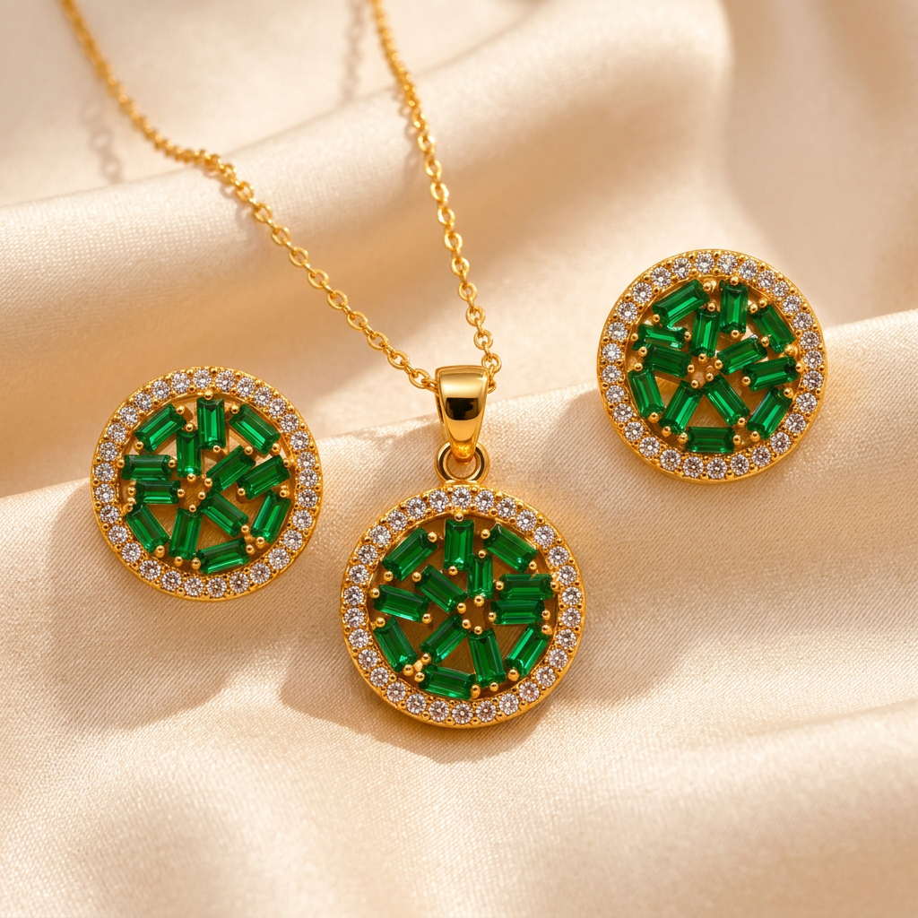 The "Beatrice" Stone Necklace Set - Danielle Emon