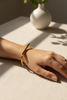 Kantuka bar bangle bracelet on-wrist gold single wear