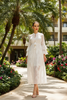 Josette Resort Dress - lush tropical garden resort grounds walking