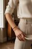 Langley slim closed gold twisted rope bangle everyday outfit styling