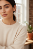 Bailey mini huggie hoop earrings styled with everyday casual chic outfit