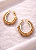 Monaco Gold Textured Hoop Earrings – Bold Luxury Statement Hoops - Danielle Emon