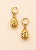 Santorini Gold Plated Drop Earrings – Textured Teardrop Tarnish-Free Hoops - Danielle Emon