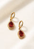 Sophia Ruby Teardrop Halo Earrings – Gold Plated Luxury Huggie Drops - Danielle Emon