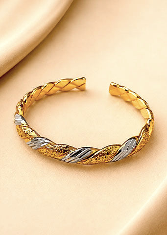 Tuscany Gold Plated Textured Cuff Bracelet