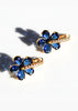 Verona Blossom Hoops – Delicate Floral Crystal Earrings in Sapphire Blue or White Diamond Finish - Danielle Emon