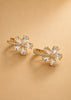 Verona Blossom Hoops – Delicate Floral Crystal Earrings in Sapphire Blue or White Diamond Finish - Danielle Emon