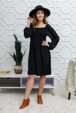 Long Sleeve Dress in Black - Danielle Emon