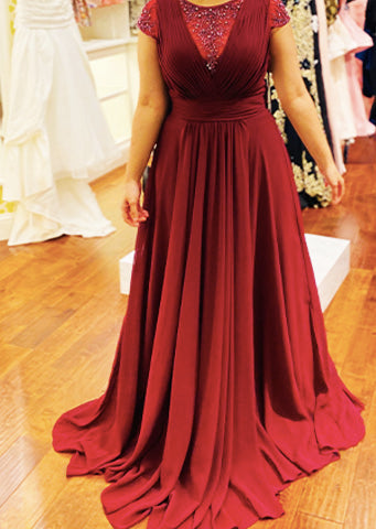 The "Diana" Burgundy Gown - Danielle Emon