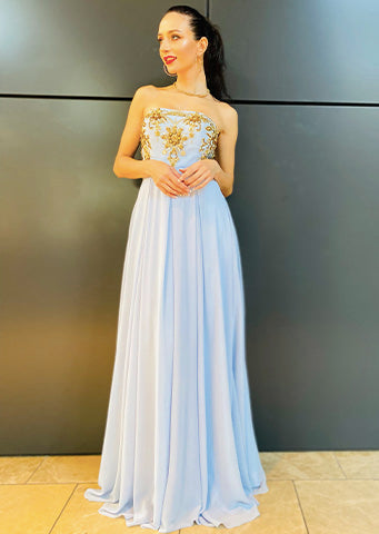 The "Charlotte" Pastel Blue Gown - Danielle Emon