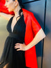 The “Eliana” Red Sateen Shawl - Danielle Emon