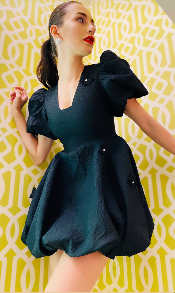 The Nadia Mini Bubble Hemline & Sleeve Dress - Danielle Emon