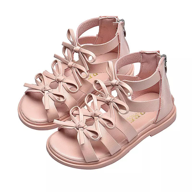The Ribbon Leather Sandals - Danielle Emon