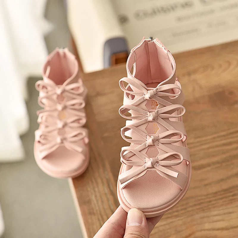 The Ribbon Leather Sandals - Danielle Emon